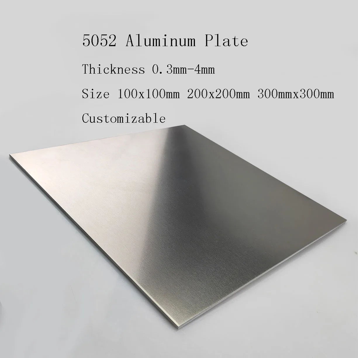 5052 Aluminum Plate Flat Aluminum Sheet DIY Thickness 0.3mm-4mm Size 100mmx100mm 200mmx200mm 300mmx300mm Customizable