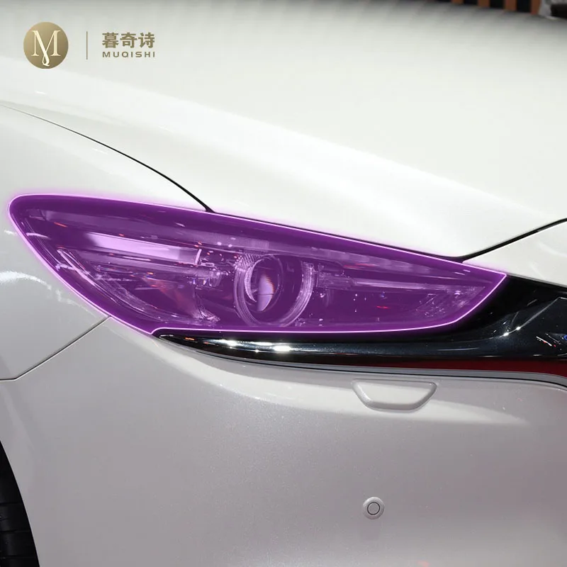 MUQSHI pre cut car headlight scratch resistant PPF/TPU protective film transparent/smoked black film For Mazda 6 Atenza 18-2024