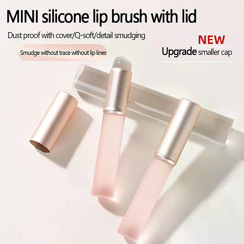 1 قطعة فرشاة الشفاه سيليكون مستديرة رئيس فرشاة المخفي فرشاة الشفاه فرشاة إصبع اللب فرشاة غطاء أحمر الشفاه فرشاة للمكياج أدوات ماكياج #2