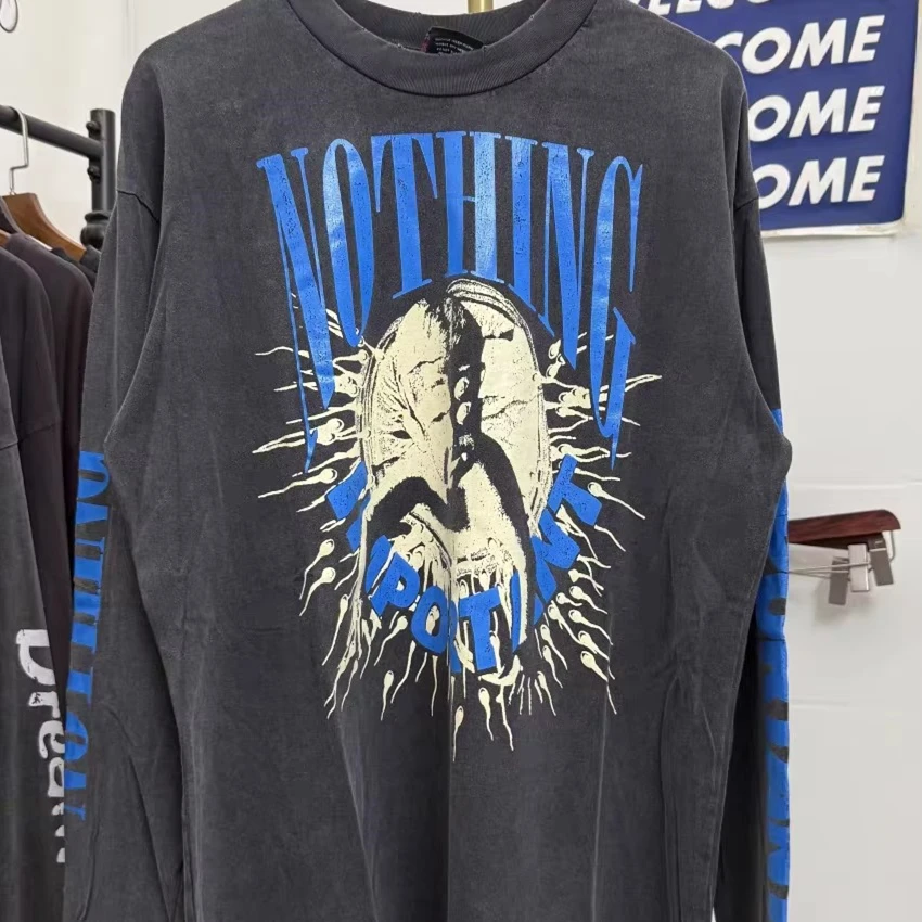 

SAINT Long Sleeves FW24 Front Humorous Print T-shirt Men Women T Shirt Top Tees