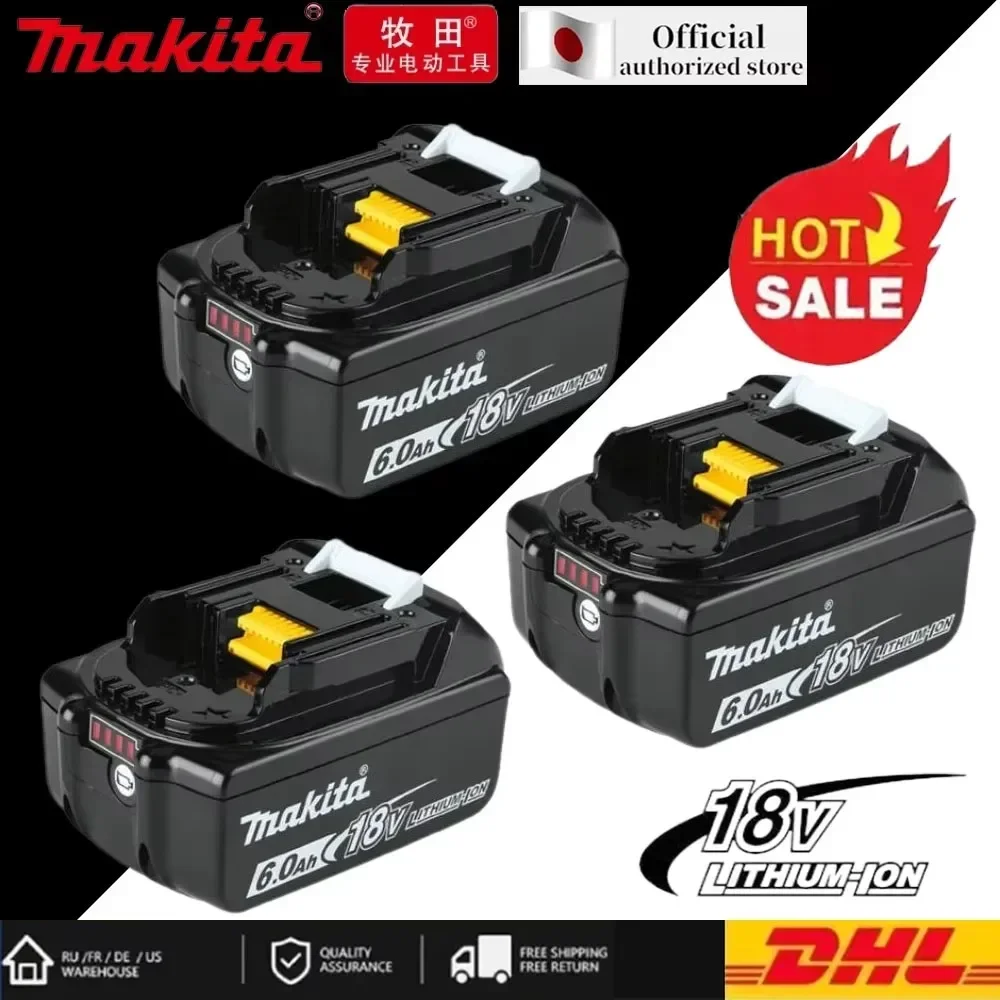 

100% Original Makita Rechargeable Power Tool Battery, Replaceable LED Lithium-ion, 6.0 Ah 18V LXT BL1860B BL1860BL1850 BL1830