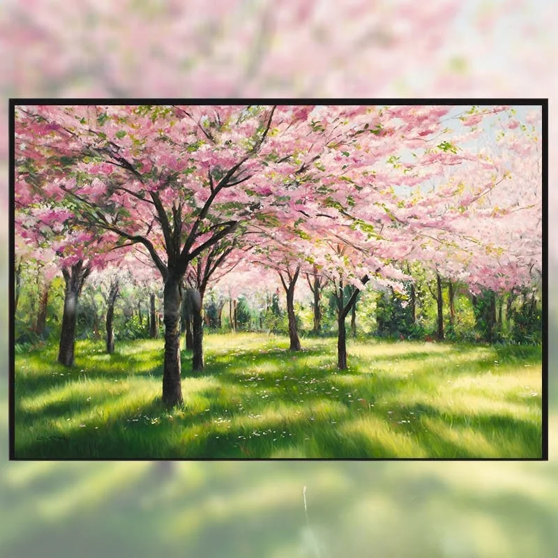 

Современная алмазная вышивка крестиком: картина ручной работы «Весенний лесной пейзаж», вышивка на ткани для декора дома