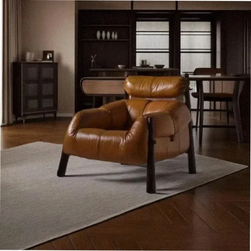Beauty Designer Art Lounge Chair Luxury Leather Oversized Reading Living Room Chairs Relaxing Comfy Silla Mecedora Furniture