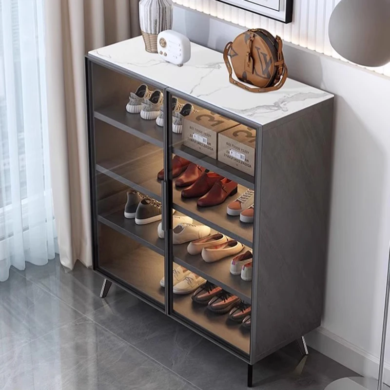 Gray Modern Shoe Cabinet White Design Strong Tall Modern Wood Shoe Cabinet Storage Space Saving Meuble Chaussures Furniture