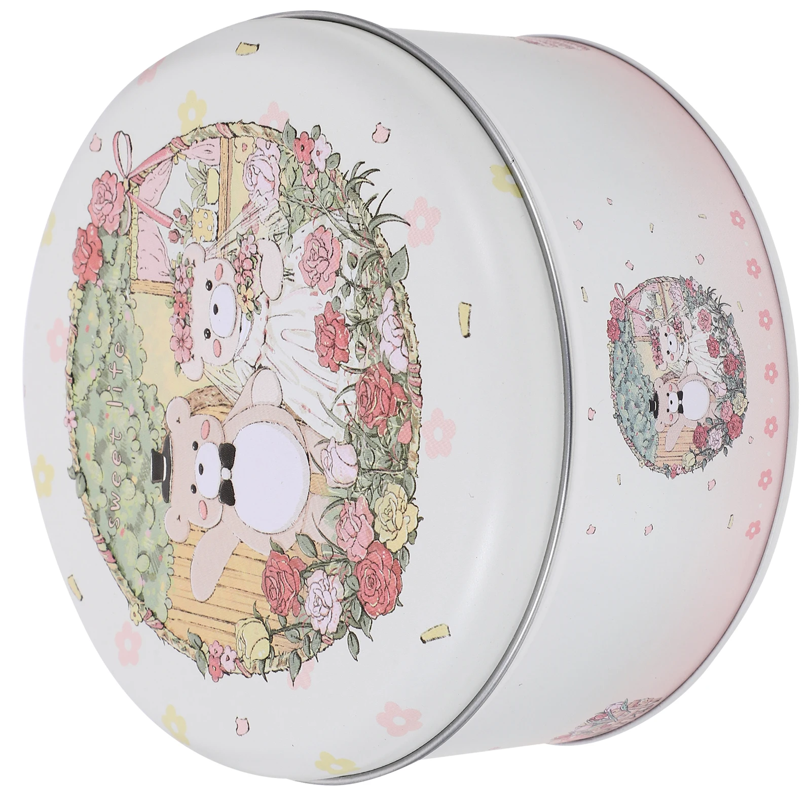 

Gift Packaging Iron Box Tinplate Cookie Biscuit Candy Containers Holiday Round Storage Boxes Festival Treats Decor