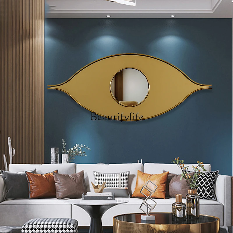 

Living room sofa TV background wall wall hanging decorative mirror light luxury creative art hanging mirror