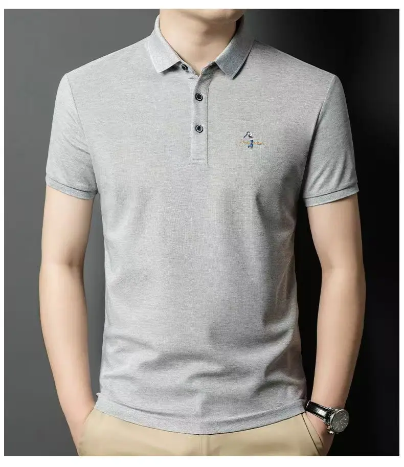 

Summer Business POLO Shirt Short-sleeved Men's Half-sleeved T-shirt Young Casual Mens T Shirts New Harajuku Tops High Quality