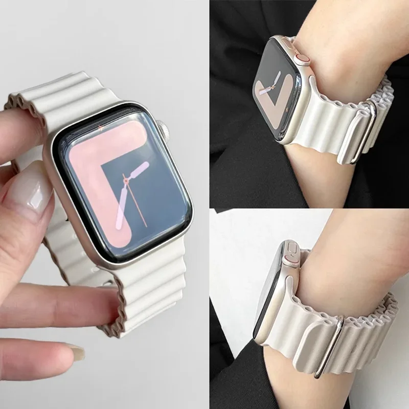 

Ocean strap for Apple Watch Band 44mm 46mm Ultra 2 49mm 45mm 42mm 38/40/41mm silicone bracelet iwatch series 10 9 8 7 se 6 5 4 3
