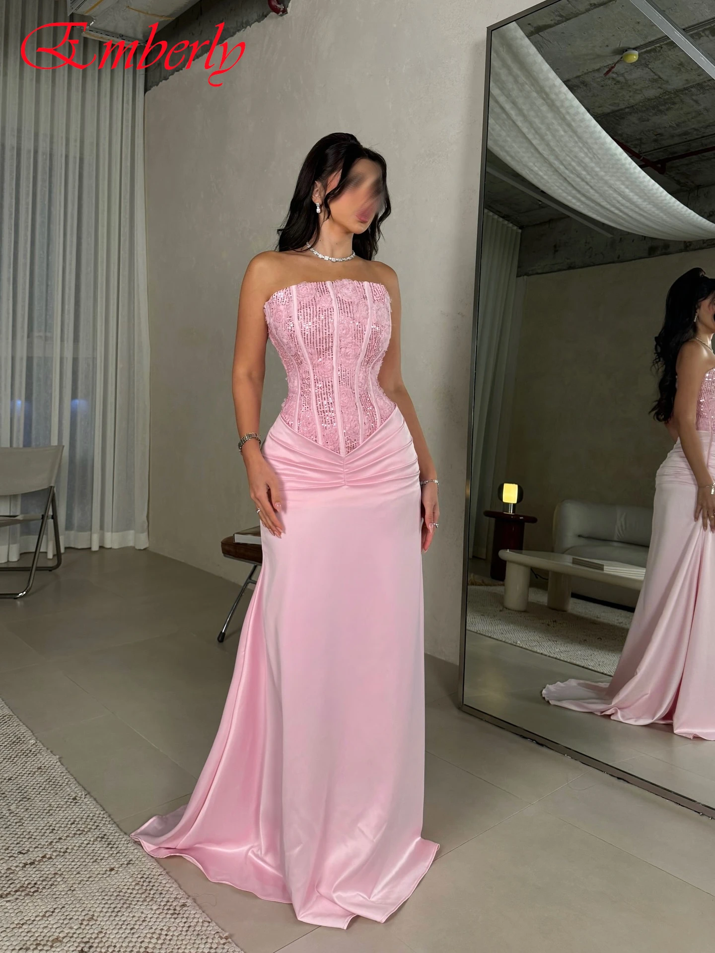 

Customized Straight Strapless Sleeveless Elegant Evening Dress Delicate Bespoke Occasion Gowns Formal High Quality Prom Dress