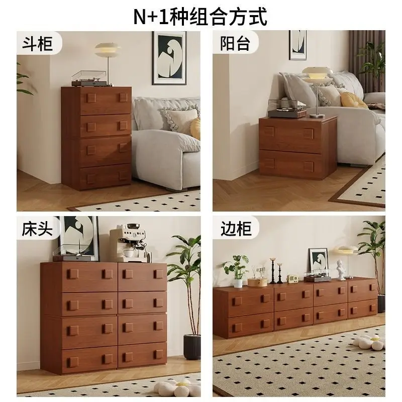 French retro chest, card door cabinet, small apartment, living room floor locker, multi-functional TV storage cabinet