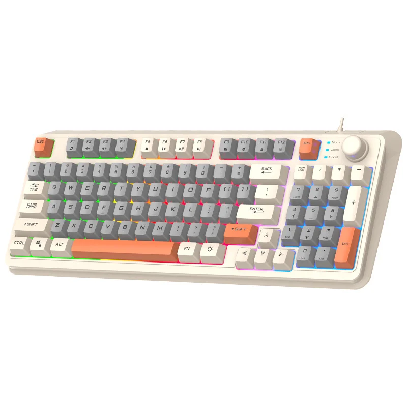 94 Keys Desktop Computer Accessories NEW Keyboards K820 Game Wired Mouse Set Three Colored Luminous Gaming Mechanical Keyboard
