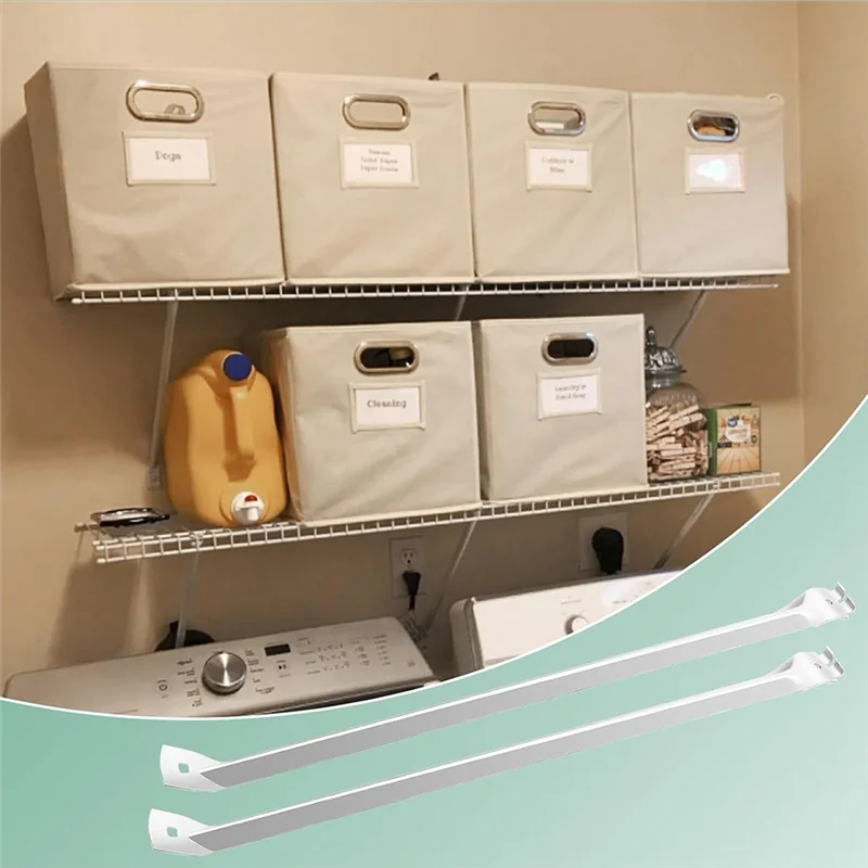 ABCA-6 Pcs 와이어 선반 브래킷, 12인치 깊이의 와이어 선반용 지지 브래킷, 옷장 선반 액세서리