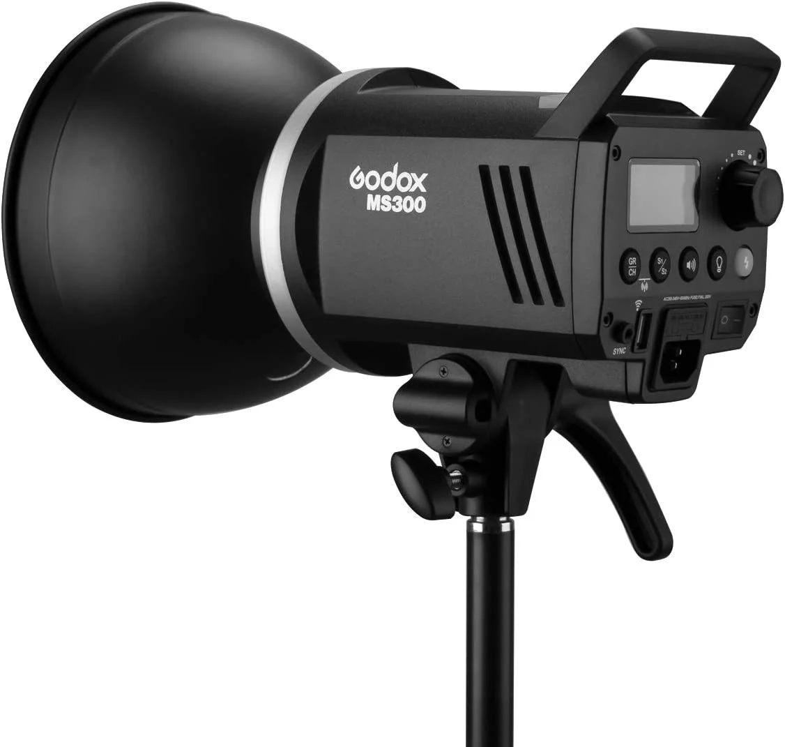 Godox MS300 Compact Studio Flash 300W 2.4G Wireless Monolight with Bowens Mount 2.4G Wireless X System GN58 5600K