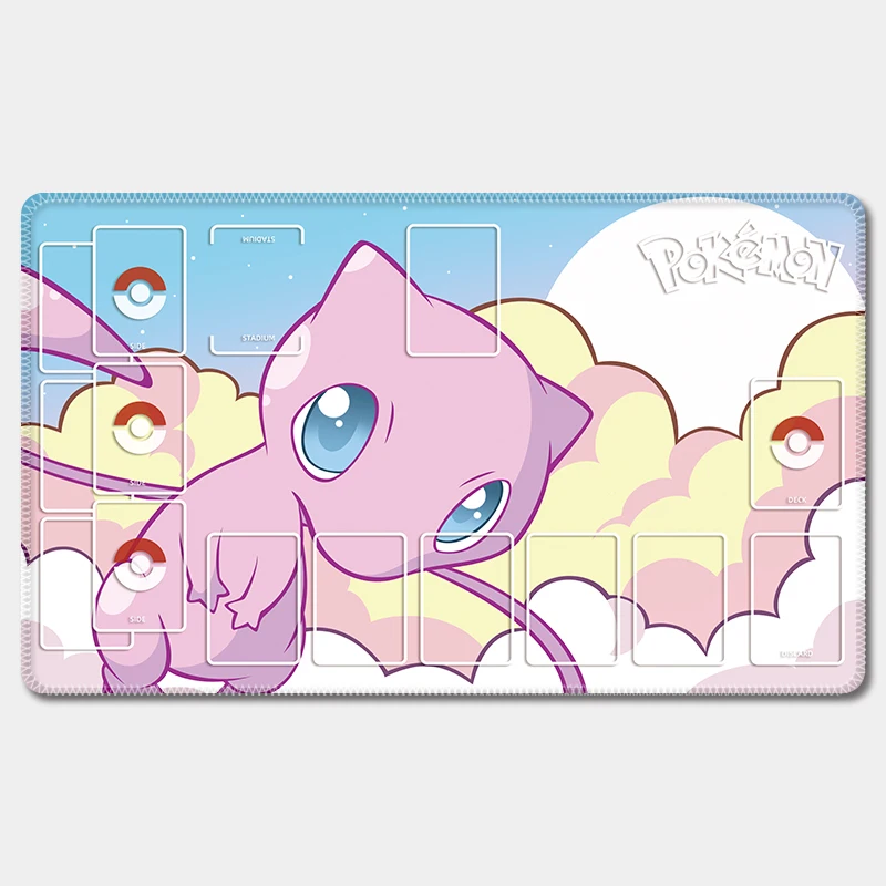 600X350X2Mm Diy Self Made Ptcg Mew Charmander Card Battle Mat Eeveelution Player Board Game Card Battle Table Mat Anime Gift