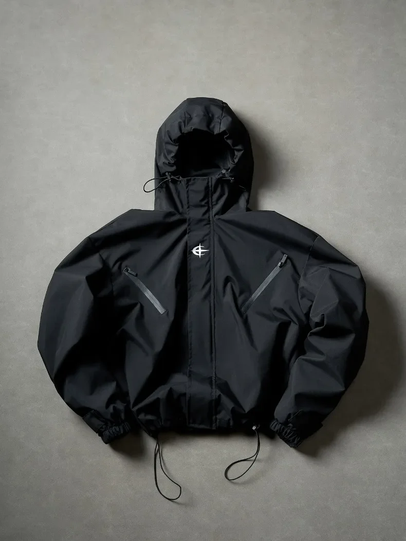 Herren High-Street Trendige Jacken Amerikanische Mode College-Jacke Jugendliche Männer Locker Sitzender Outdoor-Mantel Leichter Kapuzen-Windbreaker – Detail 3