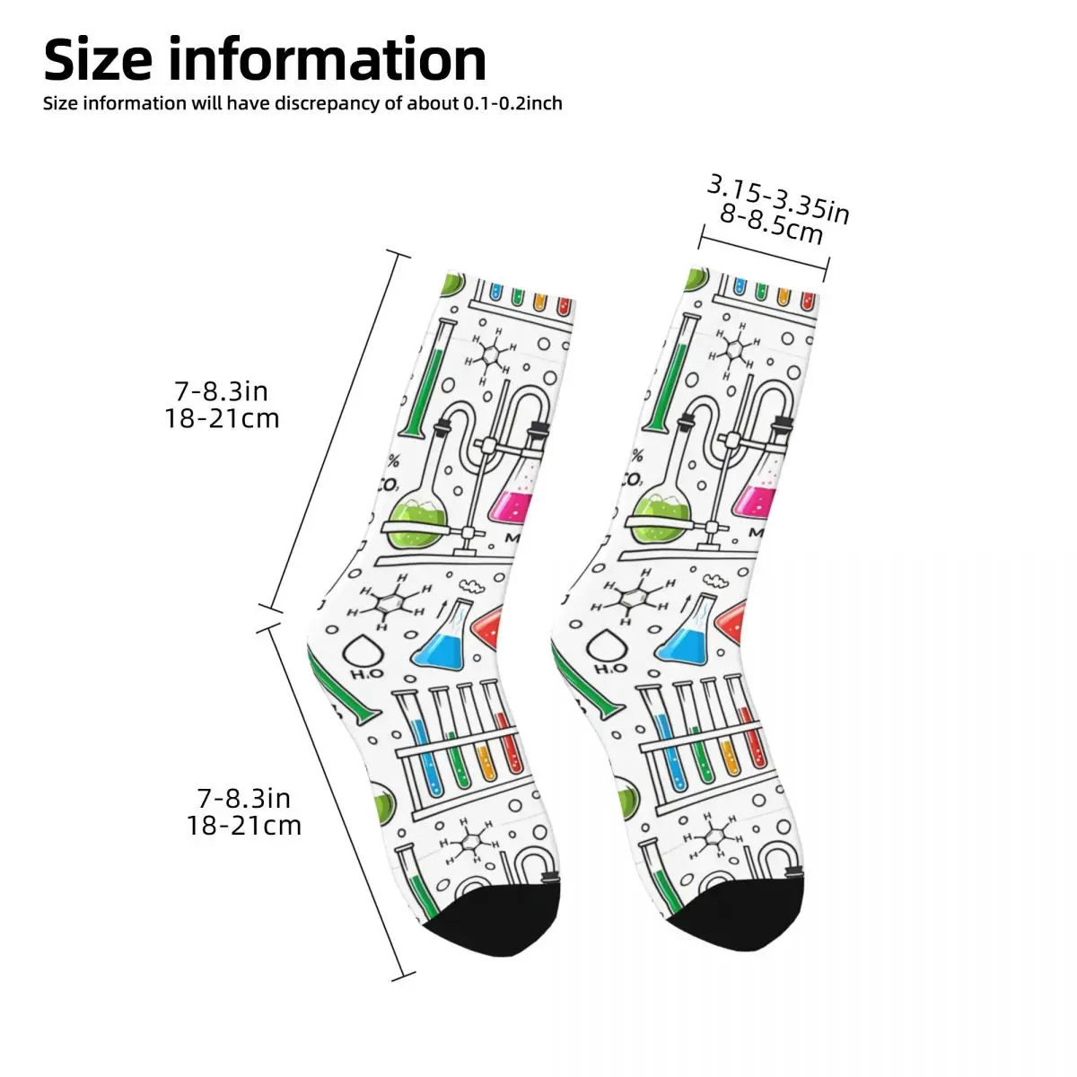 Sock For Men Chemistry Doodle Art Scientific Designs Science Chemistry Pattern Quality Pattern Printed Crew Sock Casual Gift