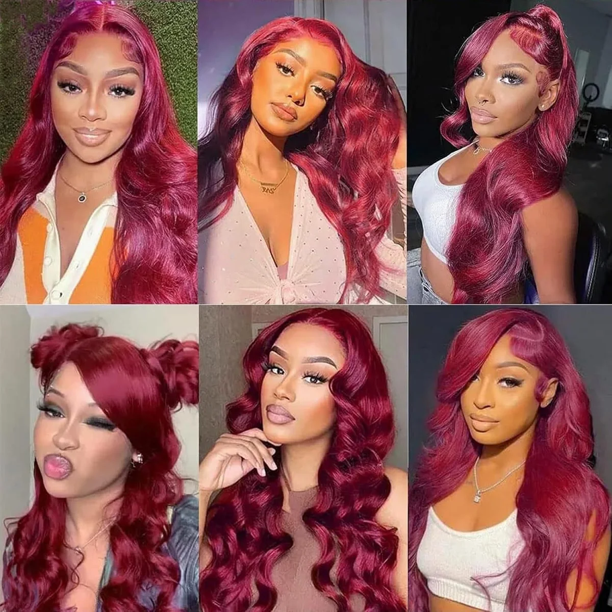 99j Burgundy Lace Front Wigs Human Hair Wine Red Wig 220% Density 13x4 Red Burgundy Wig Body Wave Lace Front Wigs Burgundy Human Hair for Women HD Transparent 99j Burgundy Red Wine Body Wave Lace Fron image 6