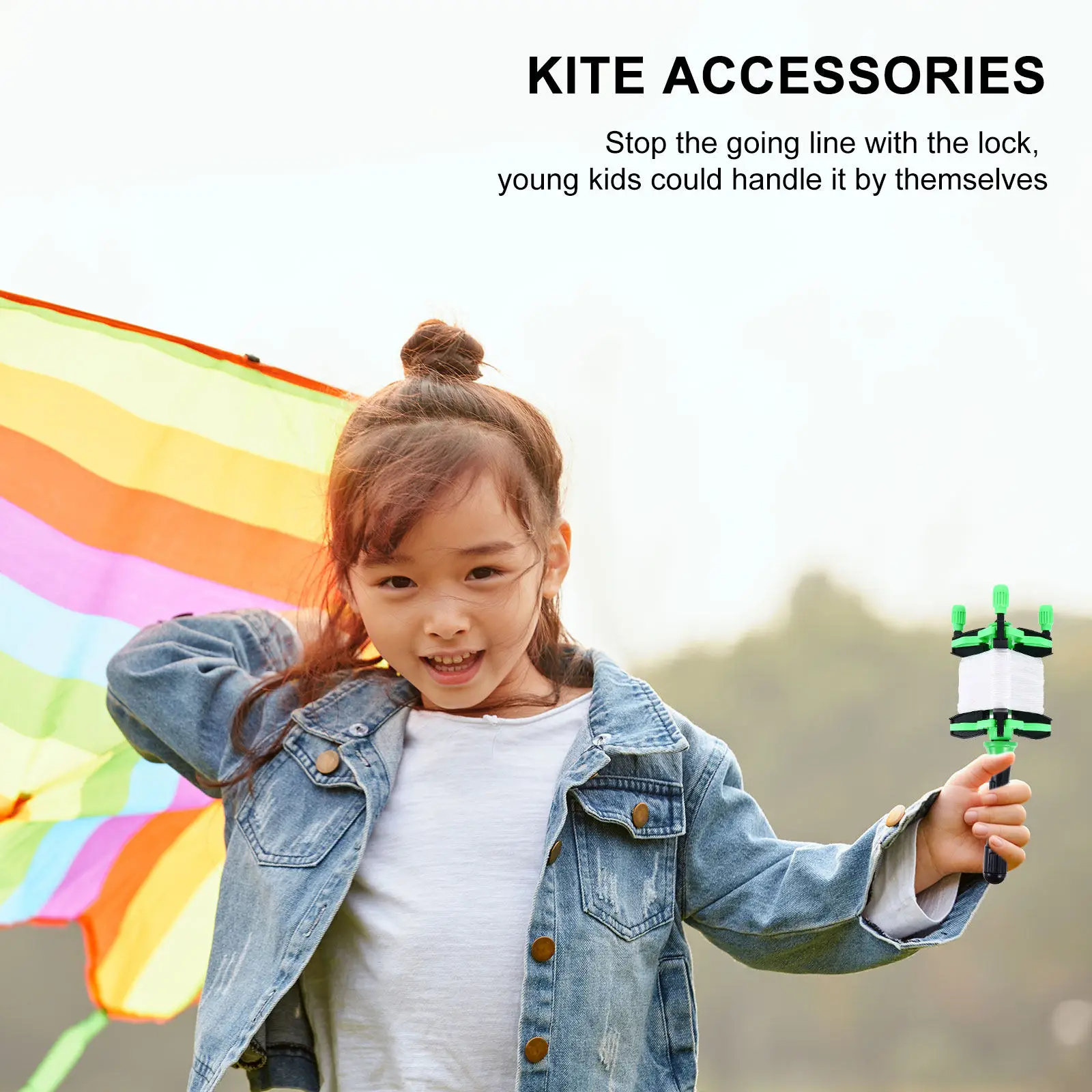 Kite Line Board Plastic Transparent String Winder Handle For Kids -Free Spool Smooth Rotation Outdoor Flying Kite