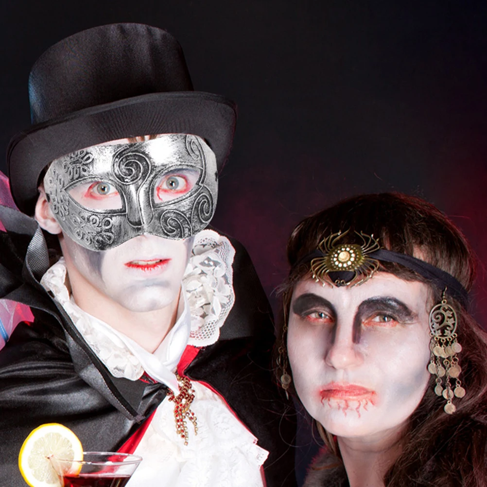 

4 Pcs Half Face Mask Cosplay Decorative Masks for Masquerade Party High Quality Carnival Abs Man Costume