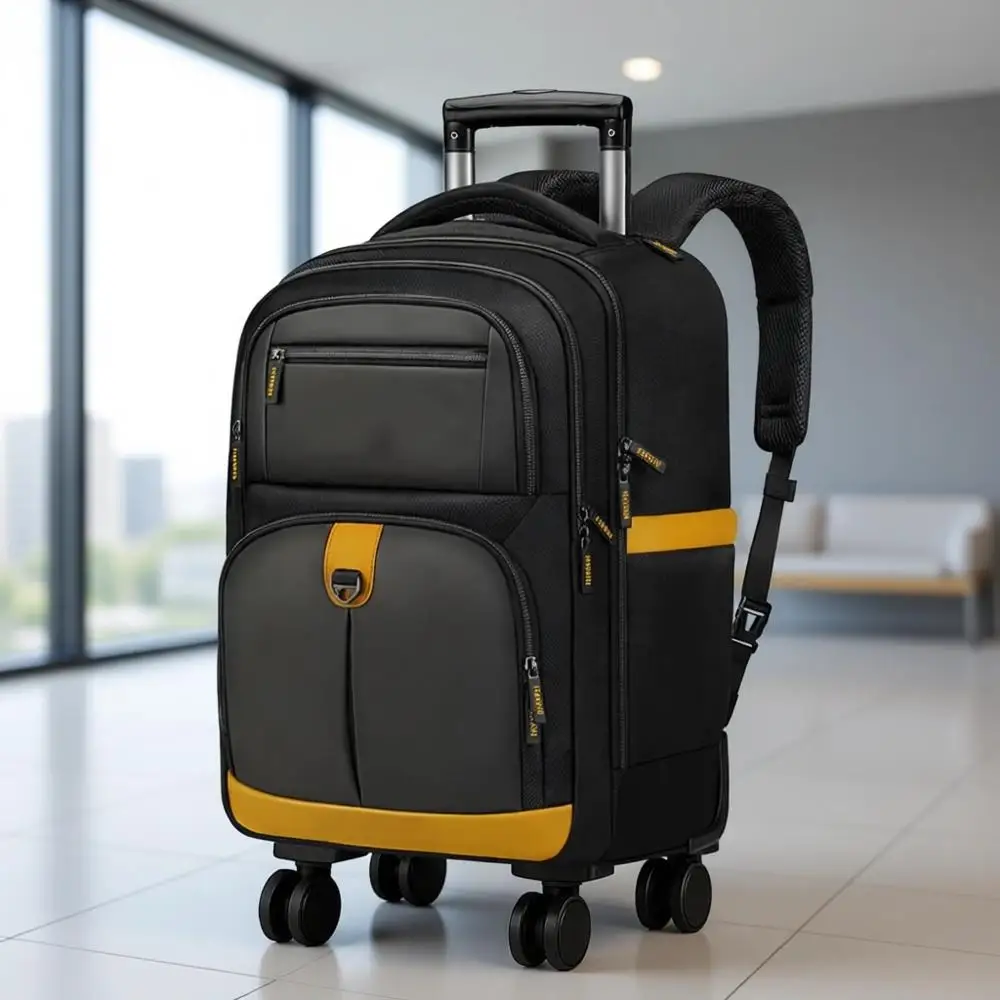

17 Inch Rolling Backpack with 4 Spinner Wheels, Water-Resistant Laptop Carry-On Bag for Travel