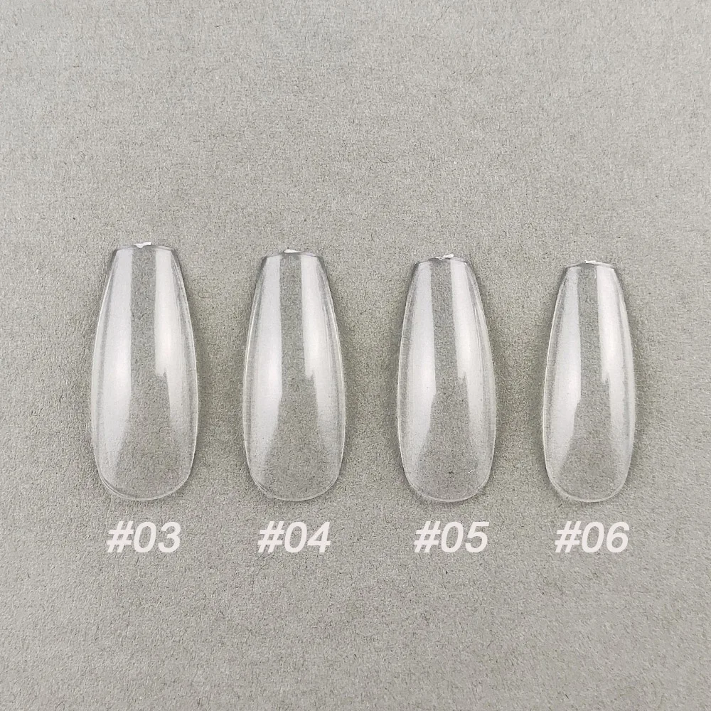 B04 サイズ3 4 5 6 ミドルバレリーナつけ爪 シングルサイズ 100枚入り リフィル フェイクネイルチップ デザイン用 ポリッシュディスプレイ用