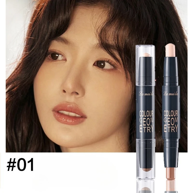 2 in 1 Contour and Concealer Stick Double Ended Design for Cheekbones and Nose Shadow Waterproof Creamy Formula for Daily Use