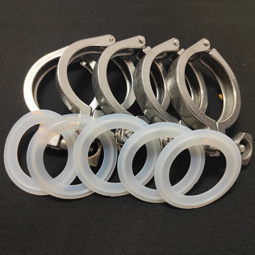 Imagen 2 del producto Abrazadera de tubo de 1,5 "", 2"", 2,5 "", triple abrazadera, virola de 50,5/64mm, accesorio sanitario de tres trébol de acero inoxidable 304 para elaboración casera