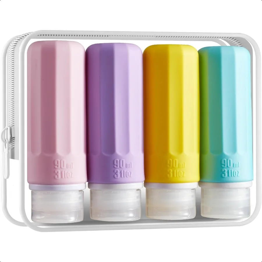 

Travel Bottles for Toiletries TSA Approved 3oz Travel Size Containers BPA Free Leak Proof Squeezable Silicone Tubes for Shampoo
