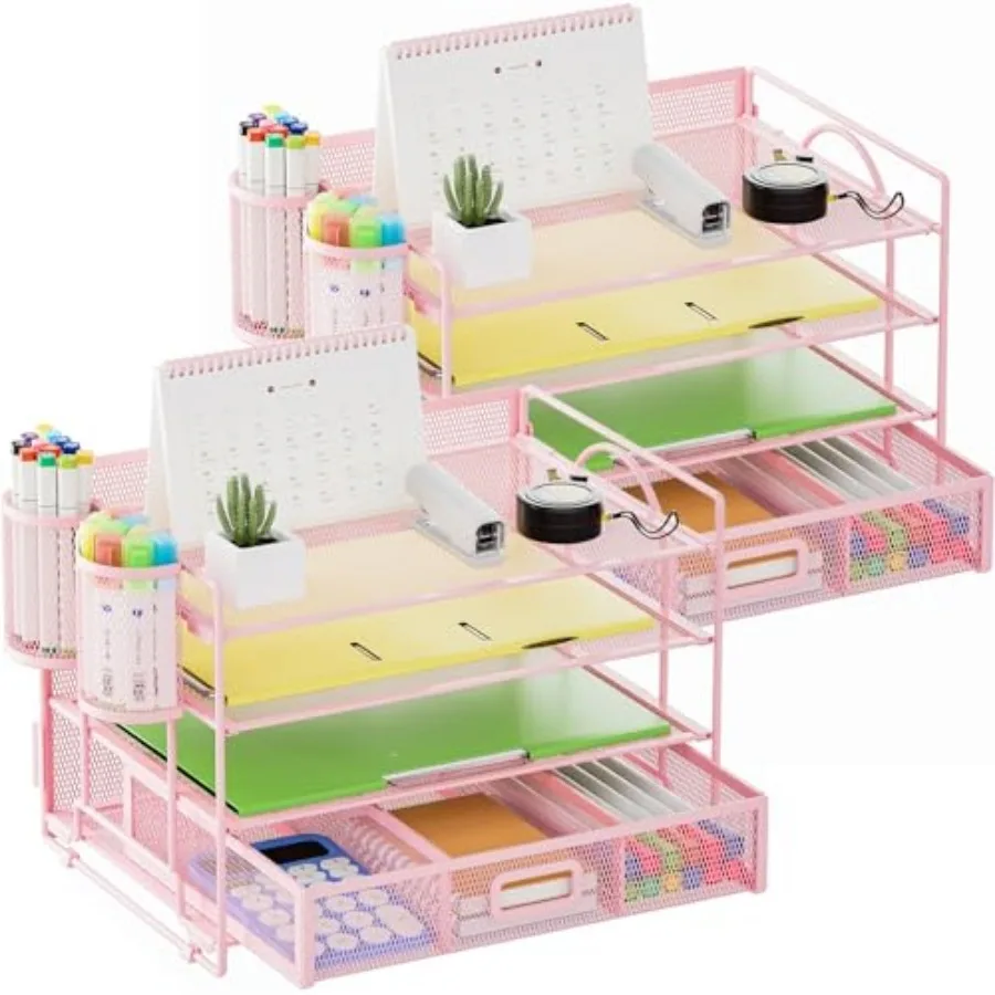 

Desk Organizer and Accessories4-Tier Paper File Letter Tray Accessories and Workspace Desk Organizers Drawer and 2 s for School