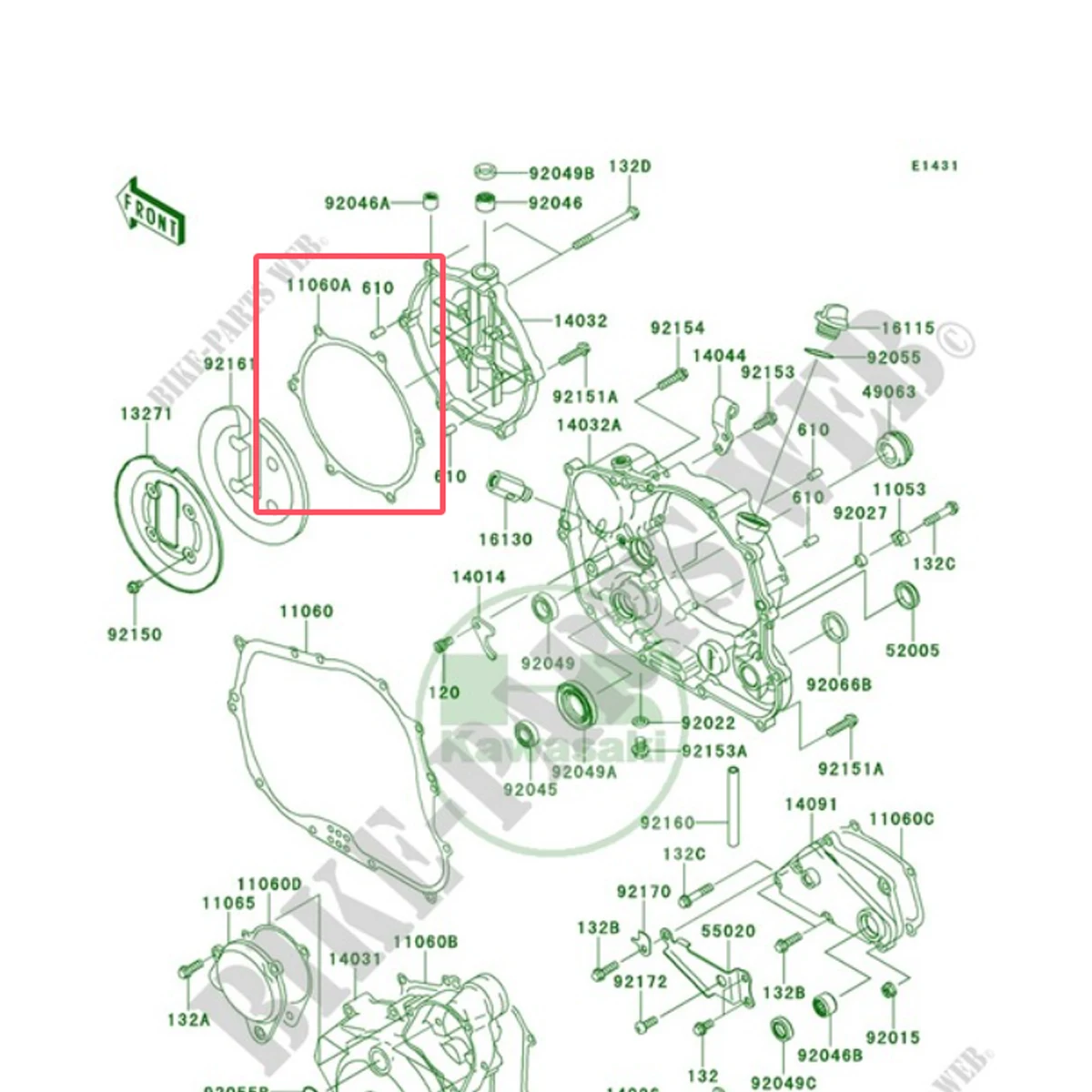Engine Clutch Cover Gasket Outer For Kawasaki KL250 2000-2007 2011-2012 KLX250 1993-1995 06-08 KLX250R 1993-1996 1999 2001-2005