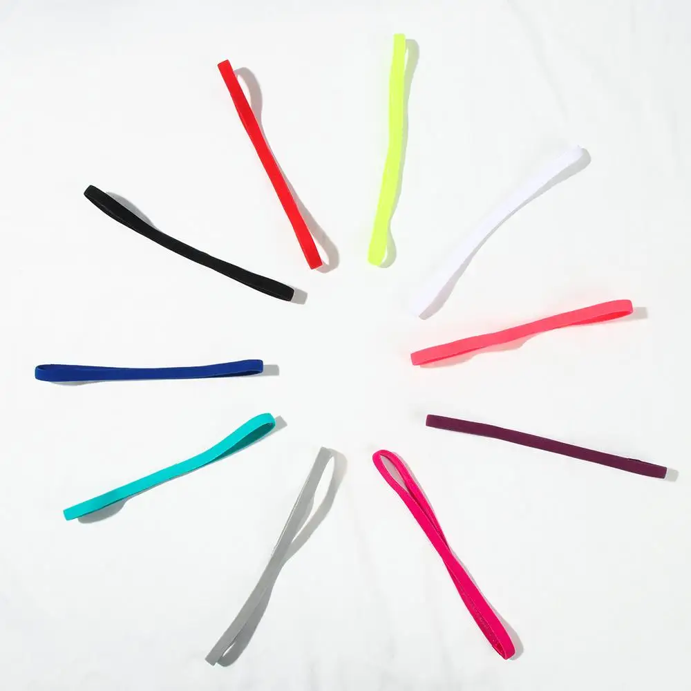 Hair Accessories Candy Color Rubber Sweatband Elastic Headband Yoga Hair Bands Sport Anti-slip Head Wrap
