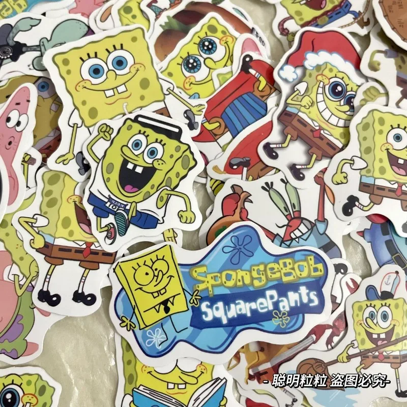 60枚スポンジボブ漫画かわいい防水ステッカーギフトボックス電話ケースコンピュータウォーターカップスーツケース装飾ギフト男の子と女の子へ。