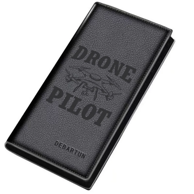 Drone with props and pilot letters Men's Long Wallets Business Stylish Printing Design Casual Use Christmas Valentine's Father's