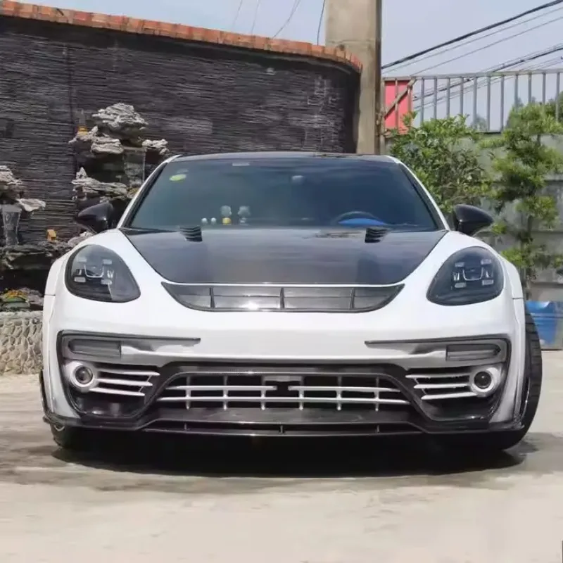 New for Porsche 971 for Panamera Car Front Lip Full Refit Set Including Front Bumper Durable Carbon Fiber Material