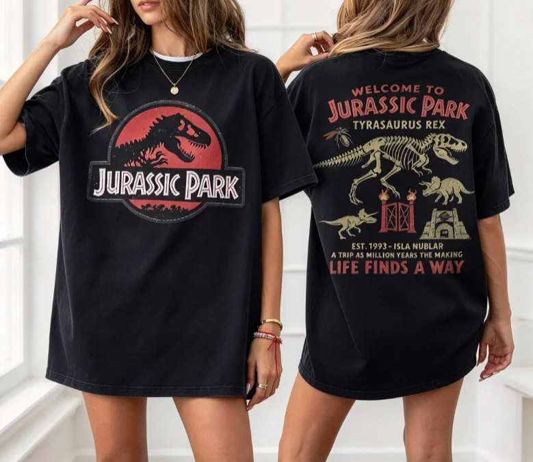 2026 New Vintage Dinosaur Skeleton Graphic T Shirt Men Retro Prehistoric Animal Print Short Sleeve Unisex Casual Cotton Tee