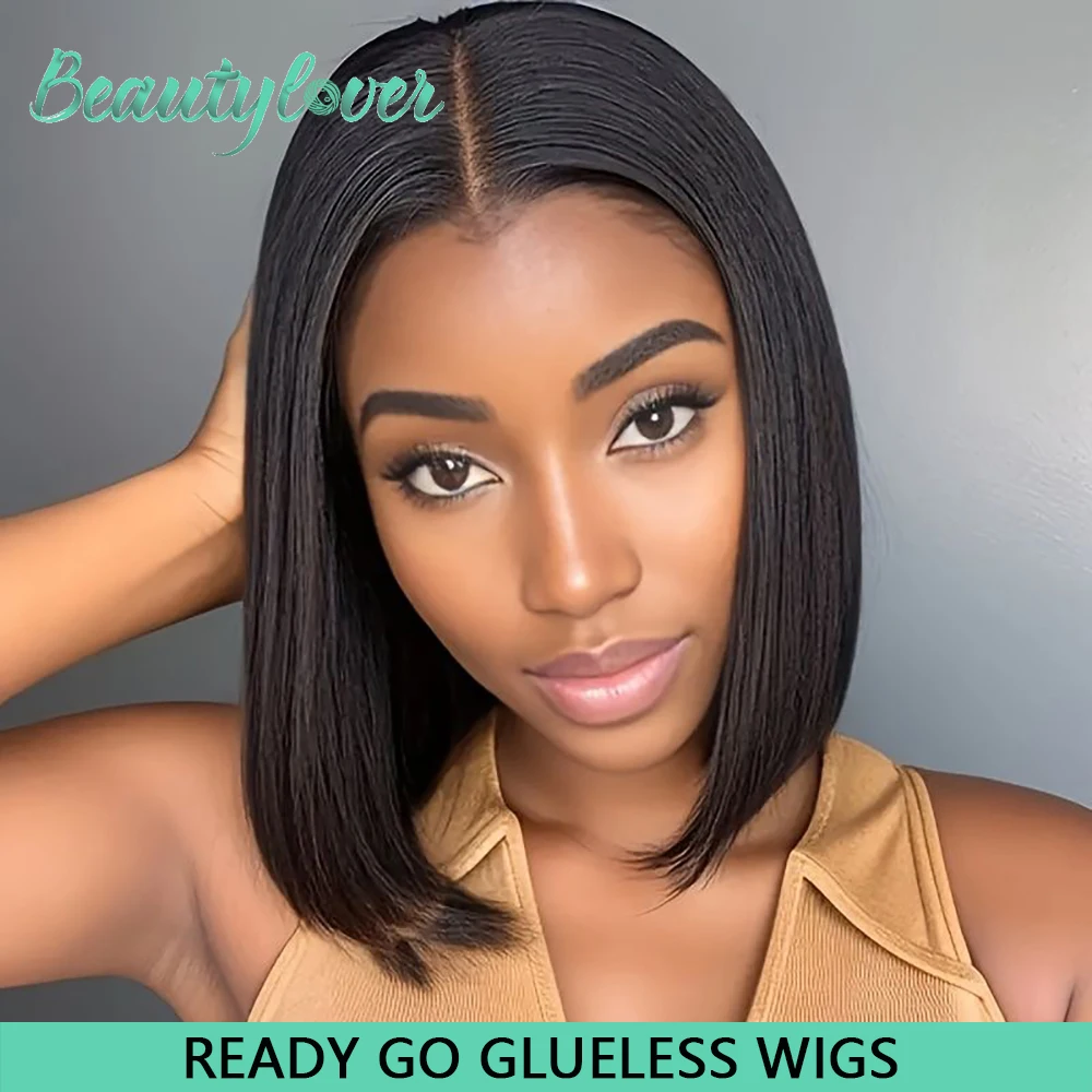 

Ready To Wear Bob Wigs Human Hair Straight Bob Glueless Wig Human Hair Brazilian Pre Cut Lace Closure Glueless Wigs Human Hair