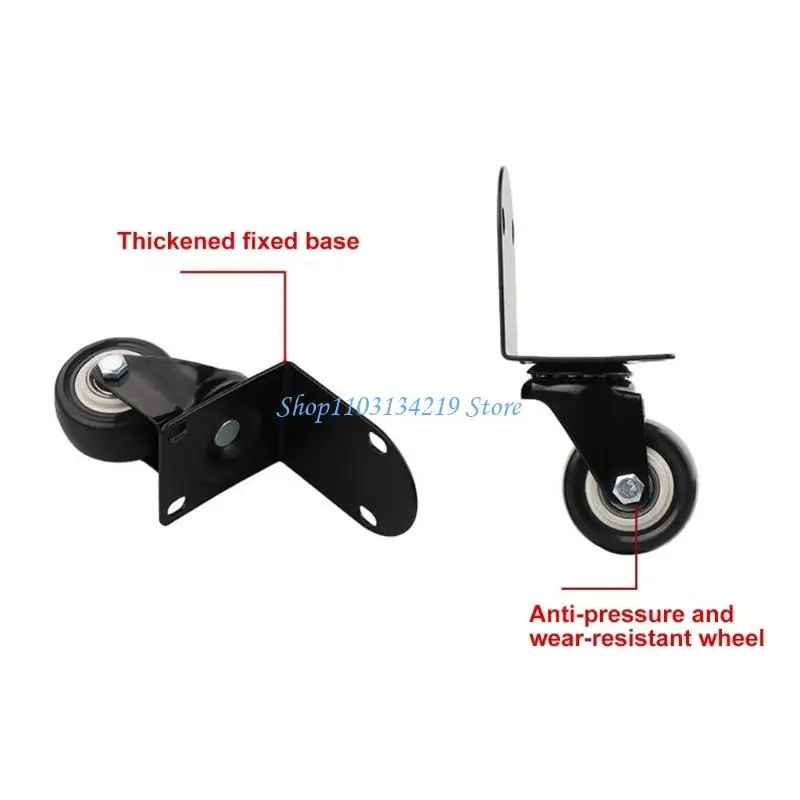 N5KC Multipurpose L Shaped Bracket Casters Rolling Wheel Furniture Caster Quiet Operate Replacement Wheel For Home Office Use