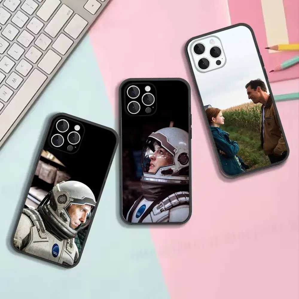 F-Film Interstellar Shockproof Soft Black Cell Phone Cover, Fit for iPhone 11,12,13,14,15,16,17,Pro,Max,Plus,X,XS,SE4,Mini