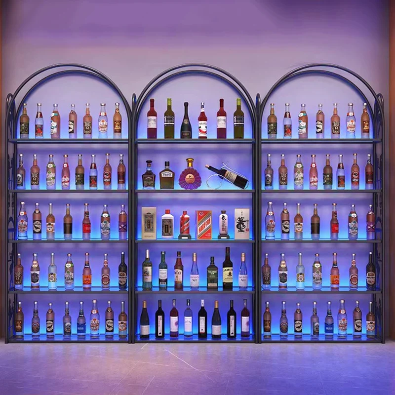 

Shelf Commercial Bar Cabinet Wine Rack Metal Modern Rustic Shop Bar Cabinet Wine Rack Wall Drinks Vitrina Drinking Bar Furniture