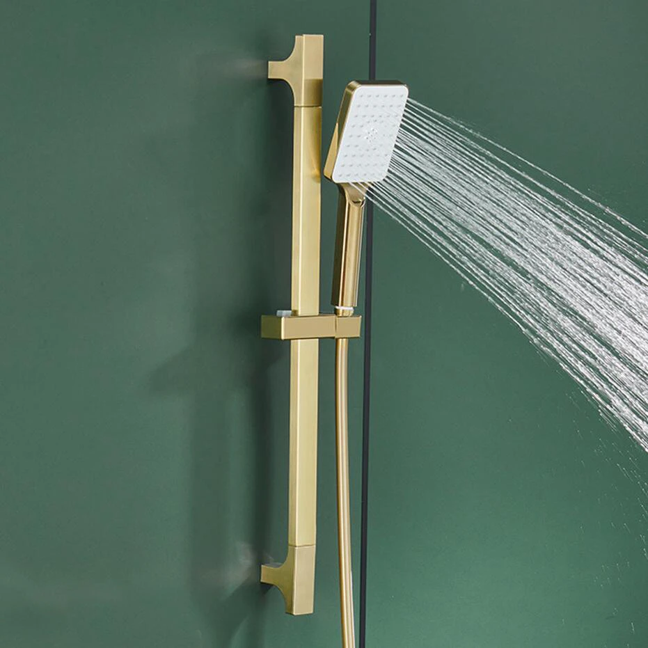 Slide Bar Hand Shower Set Brushed Matt Gold 3 Functions Handheld Shower Adjustable Stainless Steel slide Bar
