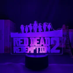 Led-nachtlampje Red Dead Redemption 2 voor kind slaapkamer decor verlichting kind verjaardagscadeau woondecoratie batterij aangedreven 3D-lamp