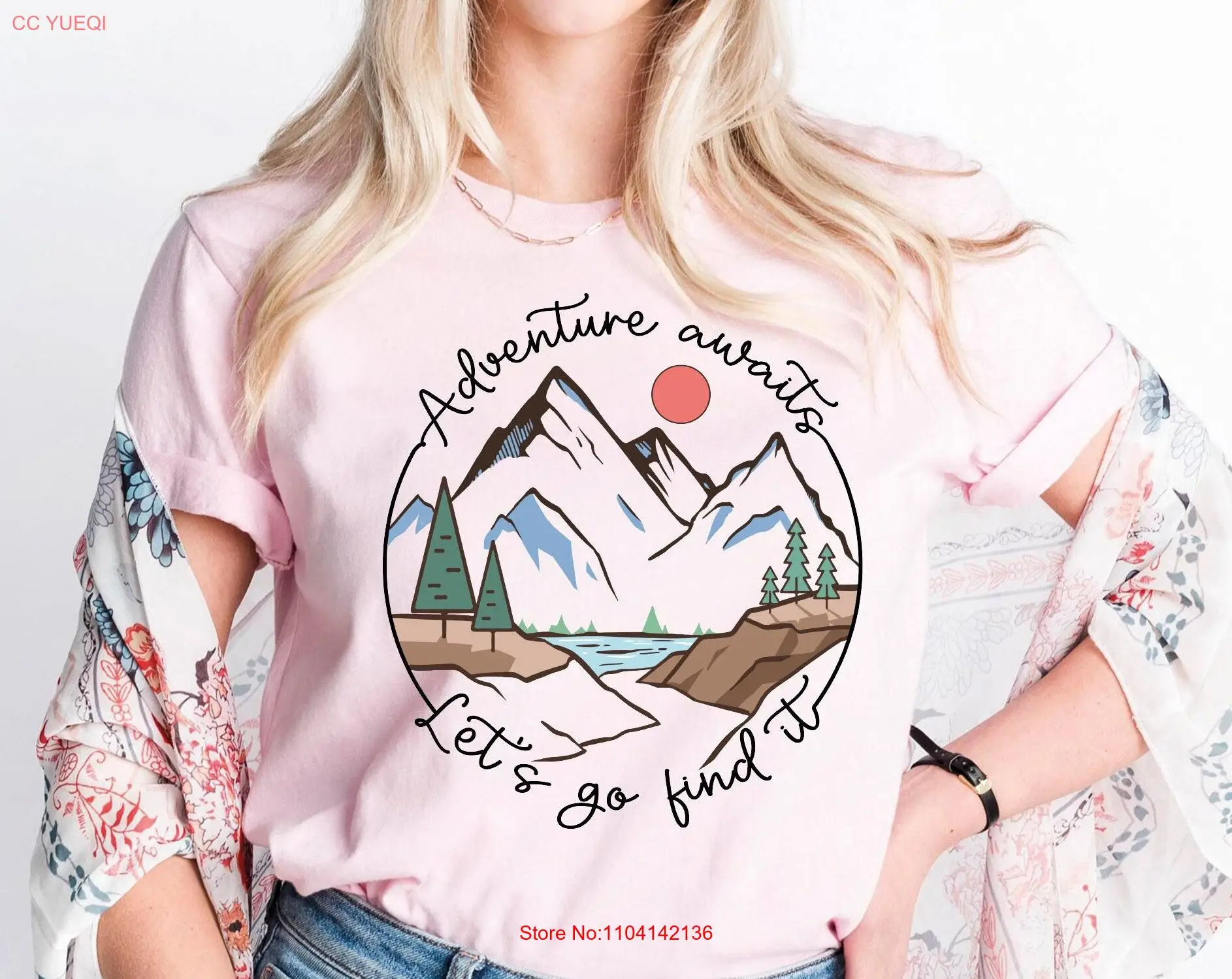 Avontuur wacht op Let's Go Find IT T-shirt Camping Mountain Hiker Nature Lover SweaT lange of korte mouwen