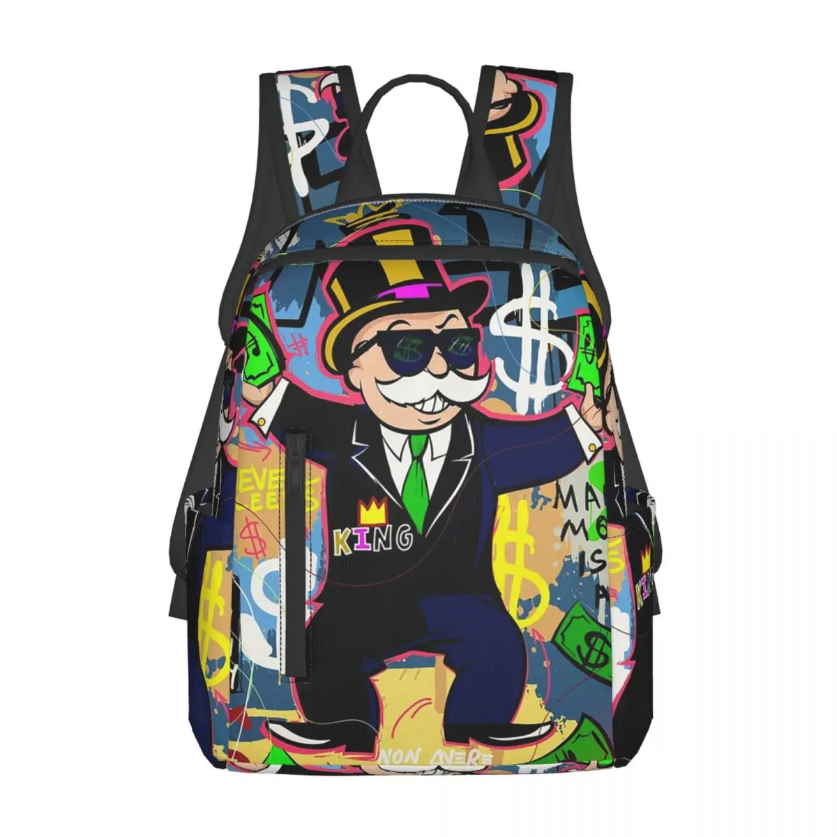 

Рюкзак Monopoly Man Holding Money в стиле поп-арт, вместительный, для детей, школьный рюкзак, сумка через плечо для мужчин и женщин