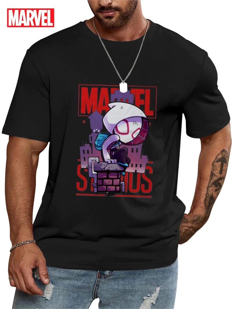T-shirt da supereroe bianca Marvel 2025 con tessuto leggero e traspirante di fumetti per abbigliamento casual quotidiano per feste in costume di Halloween