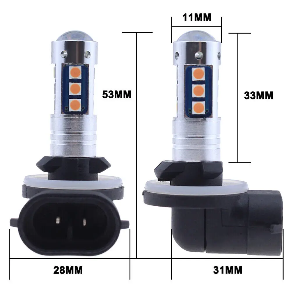 Winetis 2Pcs 881 889 3030 15SMD LED Fog Driving Light Conversion Kit Super Bright Pink Purple Daytime Running Light