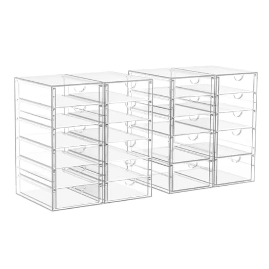 

22 Drawers Acrylic Desk Makeup Organizer Plastic Drawers Organizer Stackable Storage Solution for Makeup Dresser Office Bathroo