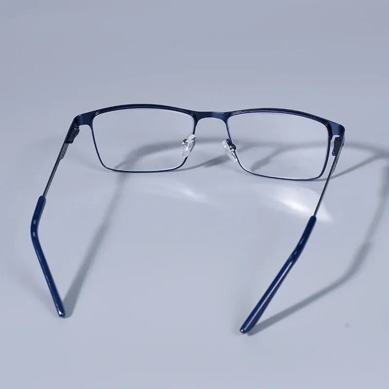 +0,75 1,25 1,5 1,75 2,0 2,25 2,75 Anti-Blaulicht Herrenbrille Quadratischer Metallrahmen Große Lesebrille Presbyopie-Brille Gafas Lectura – Detail 17