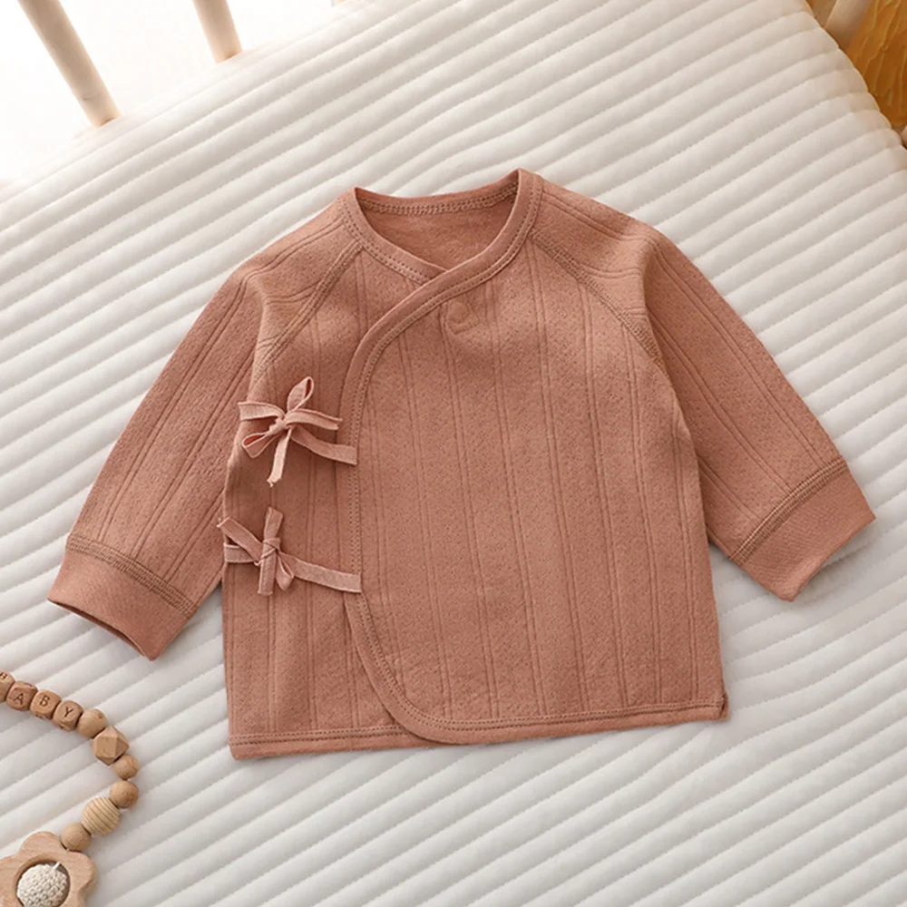 Baby Tops Long Sleeve Solid Color Spring Autumn Summer Winter Newborn Clothes Hospital Baby Girl Boy Tshirt