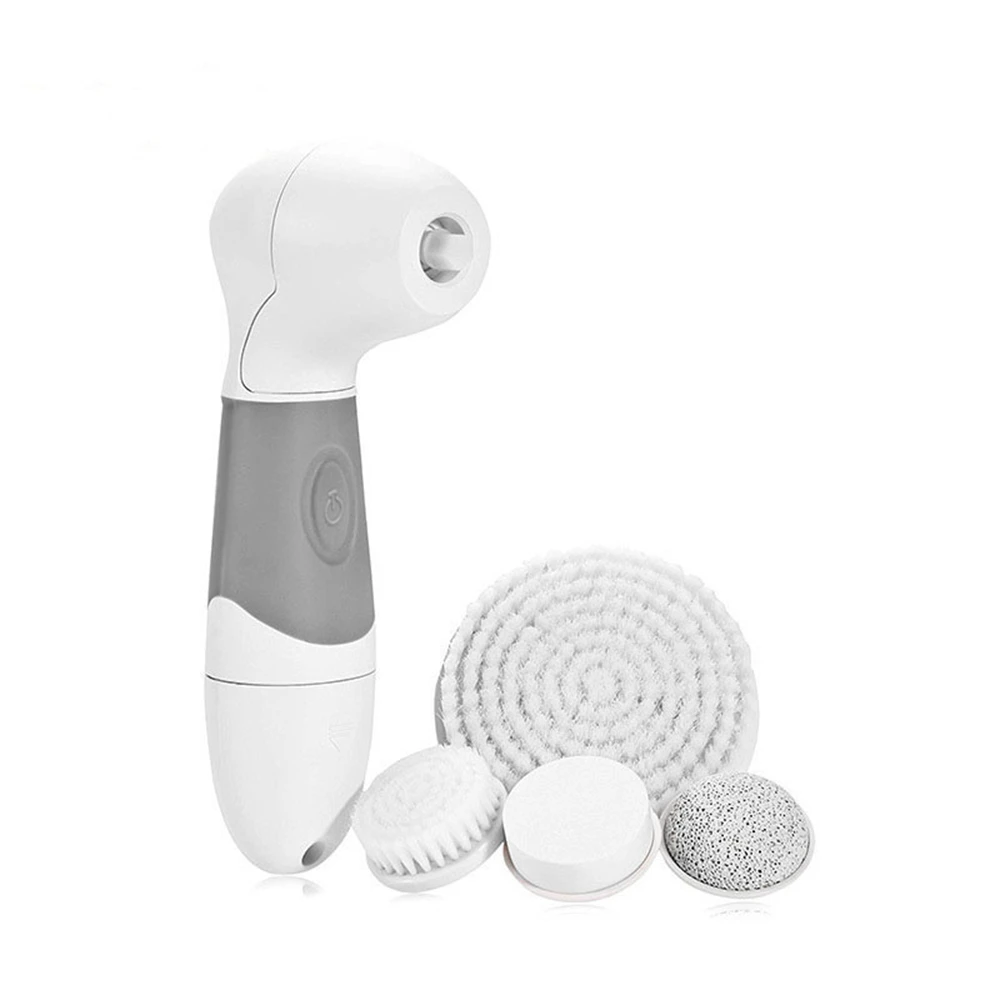 4 in 1 Electric Cleansing Brush Vibration Facial Cleanser Body Exfoliator Bath Brush Massager Blackhead Remover Skin Care Device