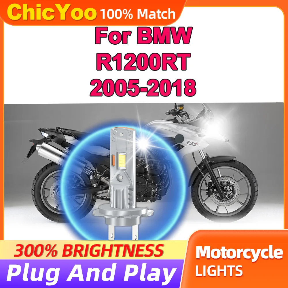 12000LM LED H7 Motorcycle Front Light Canbus CSP Chips Moto Headlamp 120W High Power For BMW R1200RT 2005-2015 2016 2017 2018